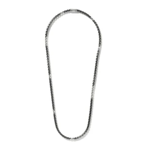 John Hardy Box Chain Necklace, Dark Silver, 4.8MM