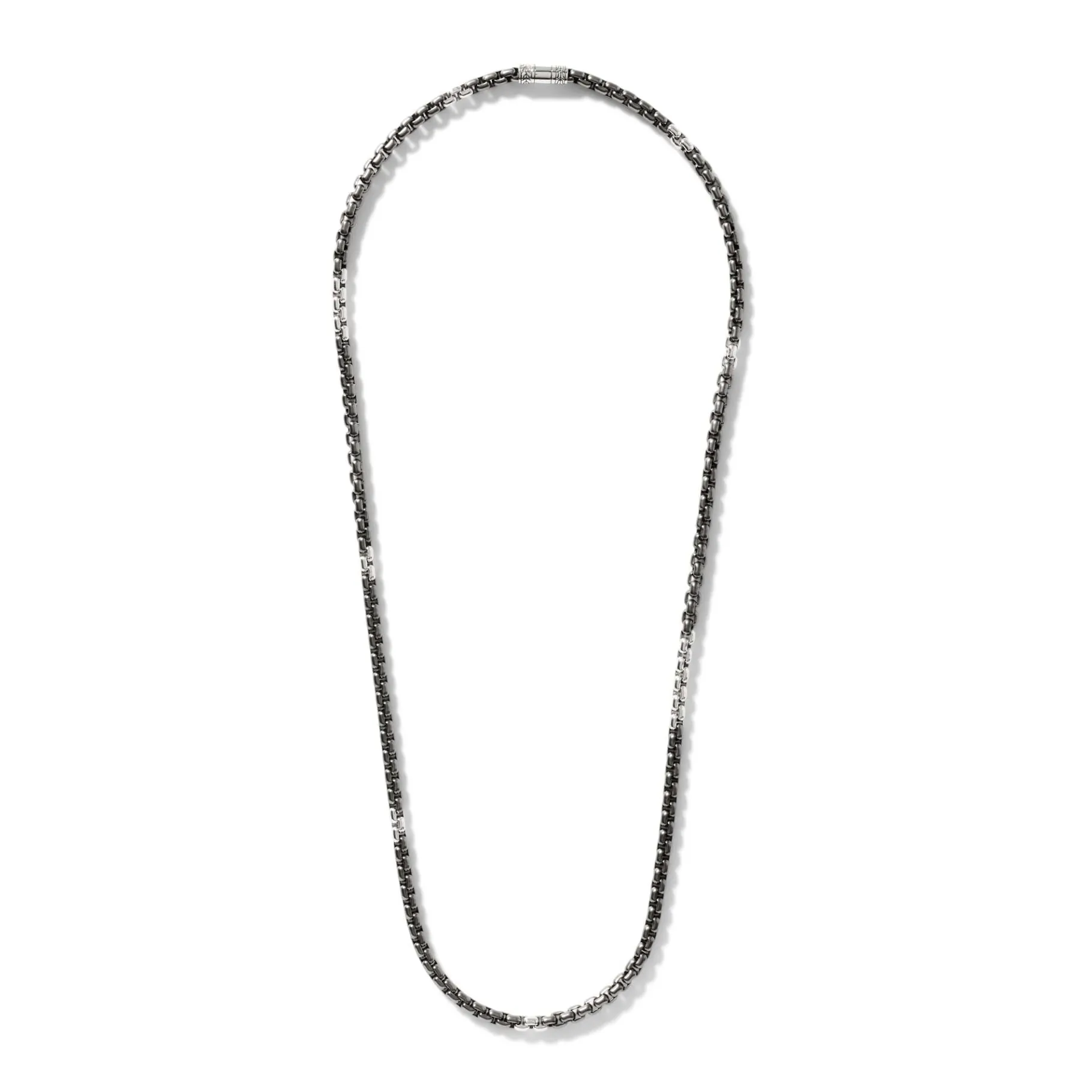 John Hardy Box Chain Necklace, Dark Silver, 4.8MM