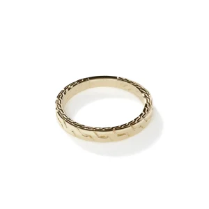 John Hardy Carved Chain Band Ring, Gold, Slim