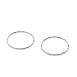Women John Hardy Carved Chain Hoop Earrings, Silver, X Large