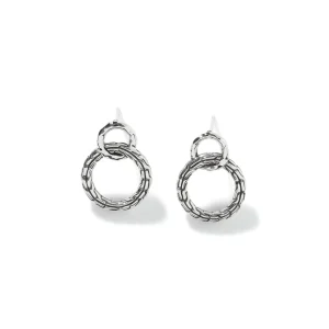 Women John Hardy Carved Chain Interlink Stud Earrings, Silver
