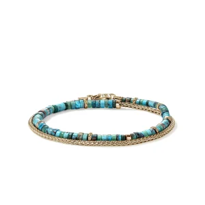 Women John Hardy Heishi Chain Bracelet, Gold, Gemstones