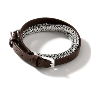 Women John Hardy Icon Wrap, Sterling Silver, Leather