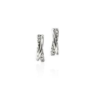 Women John Hardy JH Essential Crossover Earring, Sterling Silver, 20.5MM