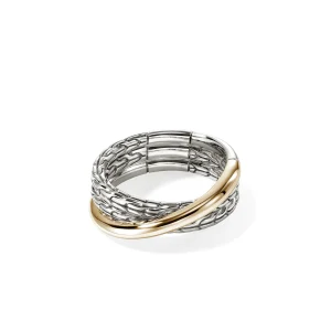 Women John Hardy JH Essential Crossover Ring, Gold, Sterling Silver