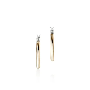 Women John Hardy JH Essential Hoop Earring, Gold, Sterling Silver, 18MM