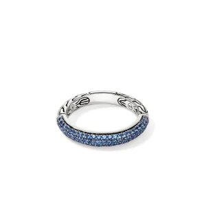 Women John Hardy JH Essential Pavé Band Ring, Sterling Silver, Gemstones, 3.5MM