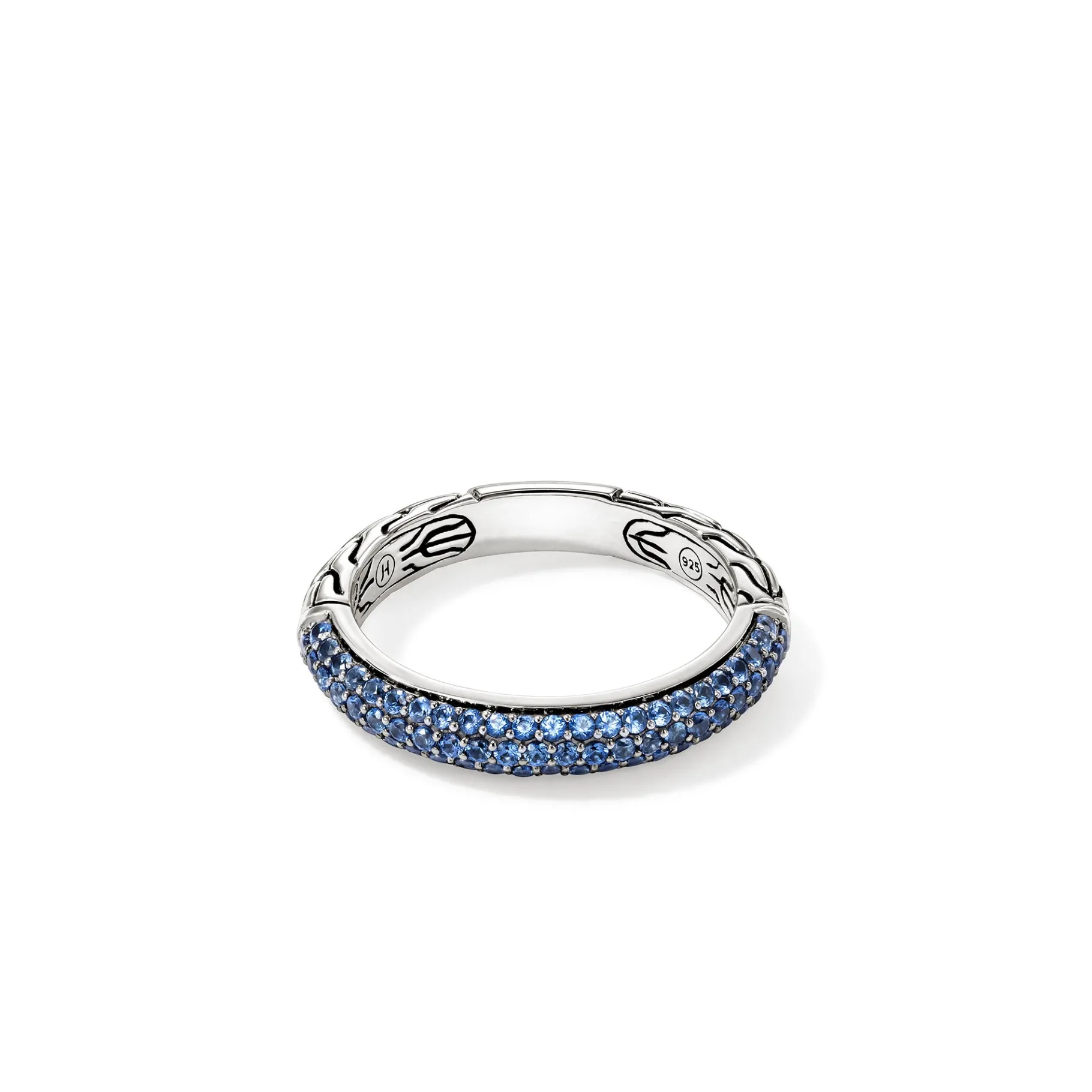 Women John Hardy JH Essential Pavé Band Ring, Sterling Silver, Gemstones, 3.5MM