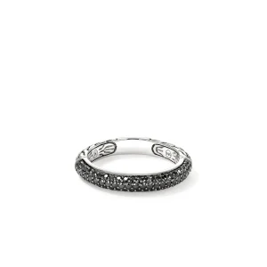 Women John Hardy JH Essential Pavé Band Ring, Sterling Silver, Gemstones, 3.5MM