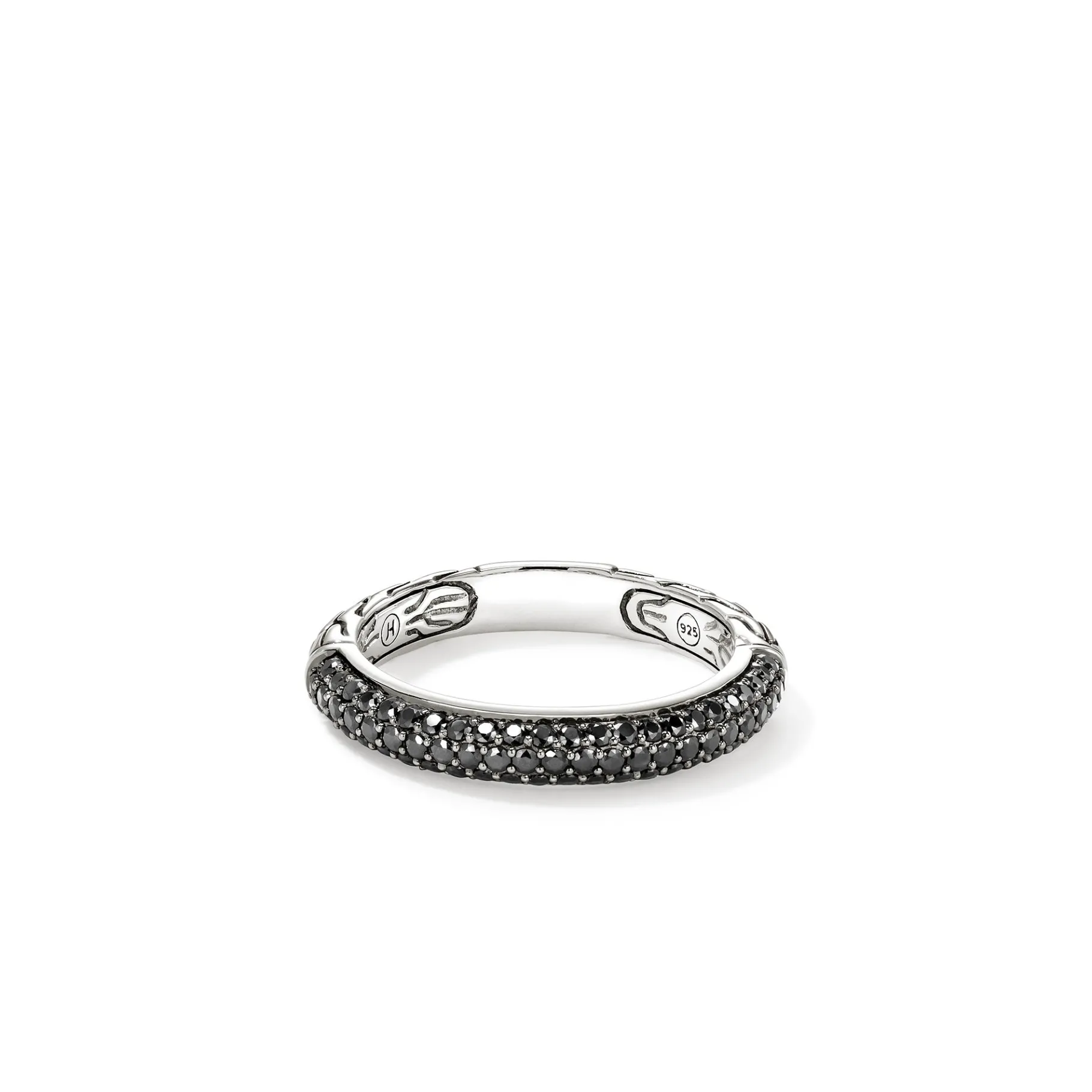 Women John Hardy JH Essential Pavé Band Ring, Sterling Silver, Gemstones, 3.5MM