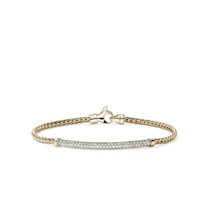 Women John Hardy JH Essential Pavé Bracelet, Gold, Diamonds, 2.5MM
