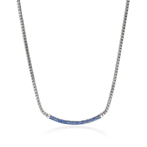 Women John Hardy JH Essential Pavé Necklace, Sterling Silver, Gemstones, 2.5MM