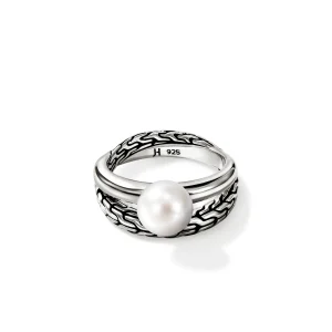 Women John Hardy JH Essential Pearl Ring, Sterling Silver