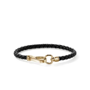 John Hardy Leather Bracelet, Gold, 5MM