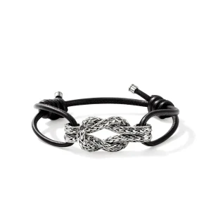 John Hardy Love Knot Bracelet, Sterling Silver, Leather