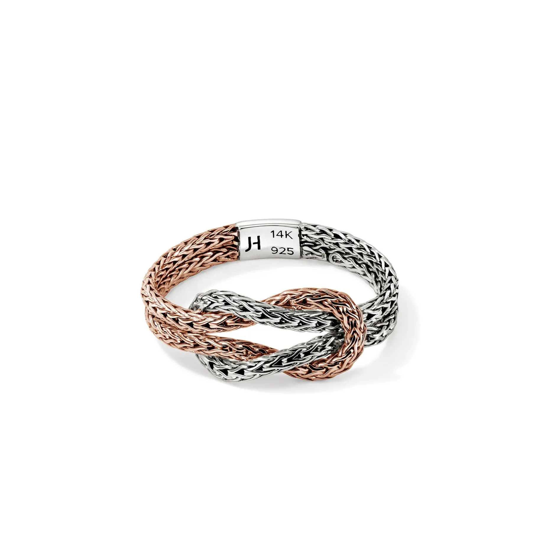 Women John Hardy Love Knot Ring, Rose Gold, Sterling Silver, 3.6MM