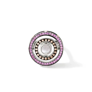 Women John Hardy Moon Door Ring, Rose Gold, Silver, Pavé