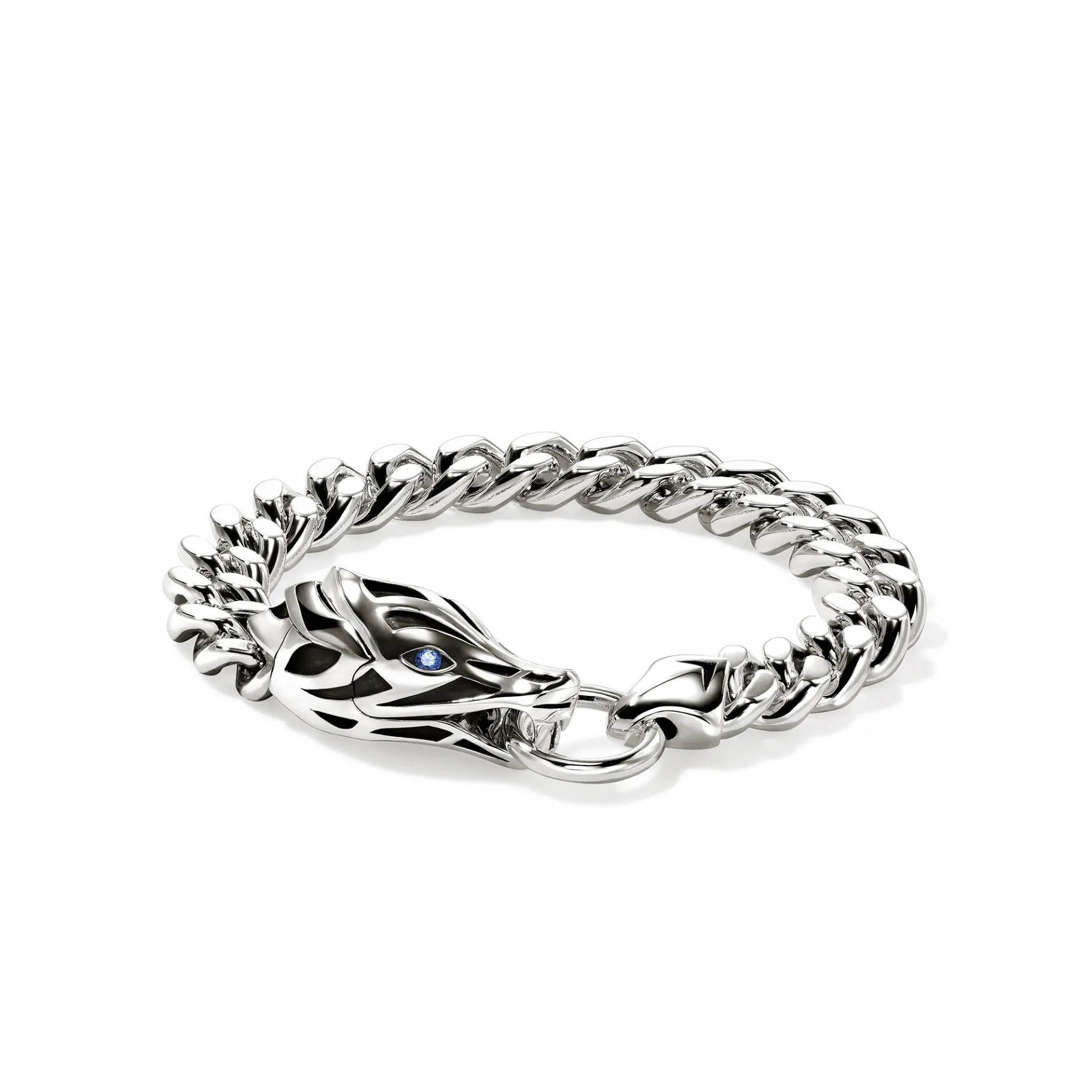 John Hardy Naga Bracelet, Sterling Silver, Blue Sapphire, 11MM