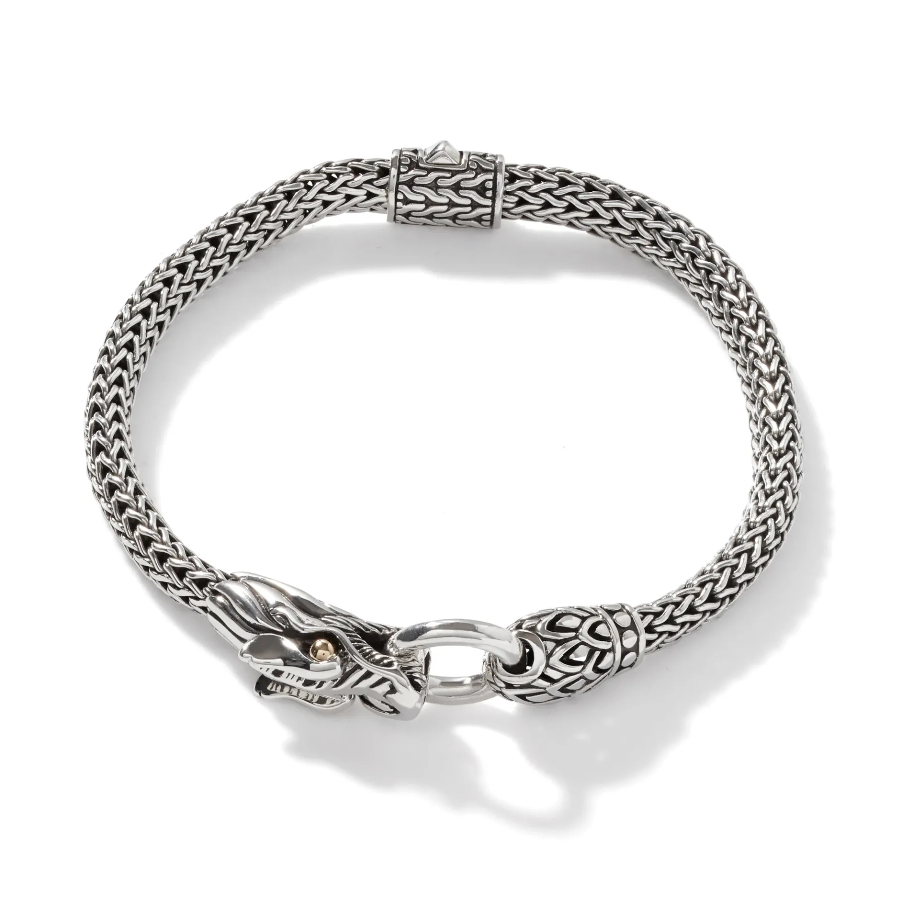 Women John Hardy Naga Bracelet, Sterling Silver, Gold, 5MM