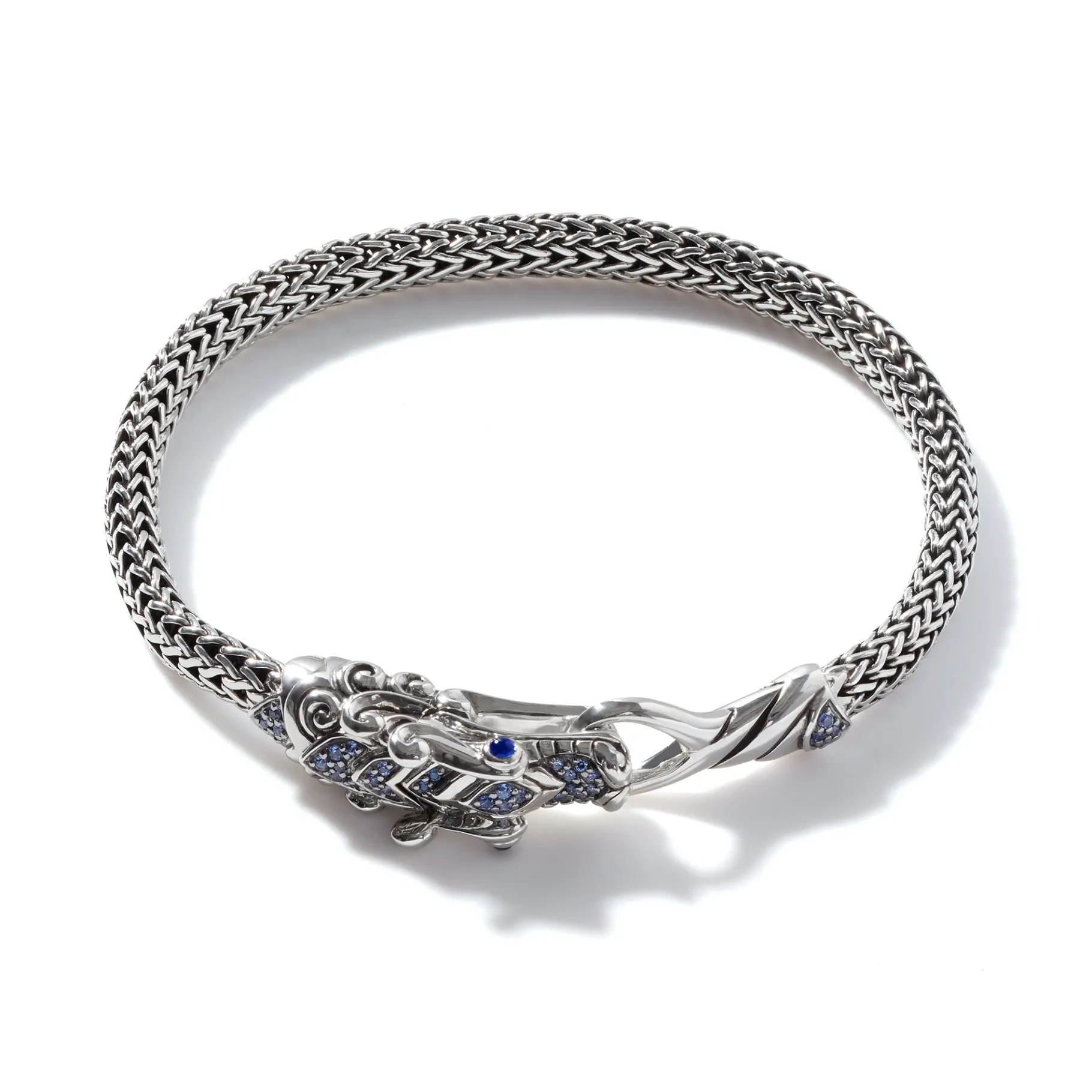 Women John Hardy Naga Bracelet, Sterling Silver, Pavé, 5MM