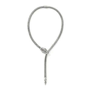 Women John Hardy Naga Y Necklace, Sterling Silver, Diamonds, 7.5MM