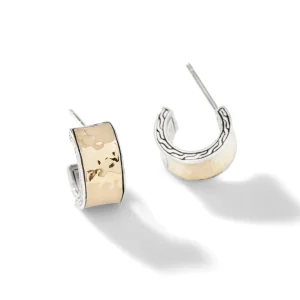 Women John Hardy Palu J Hoop Earrings, Sterling Silver, Gold
