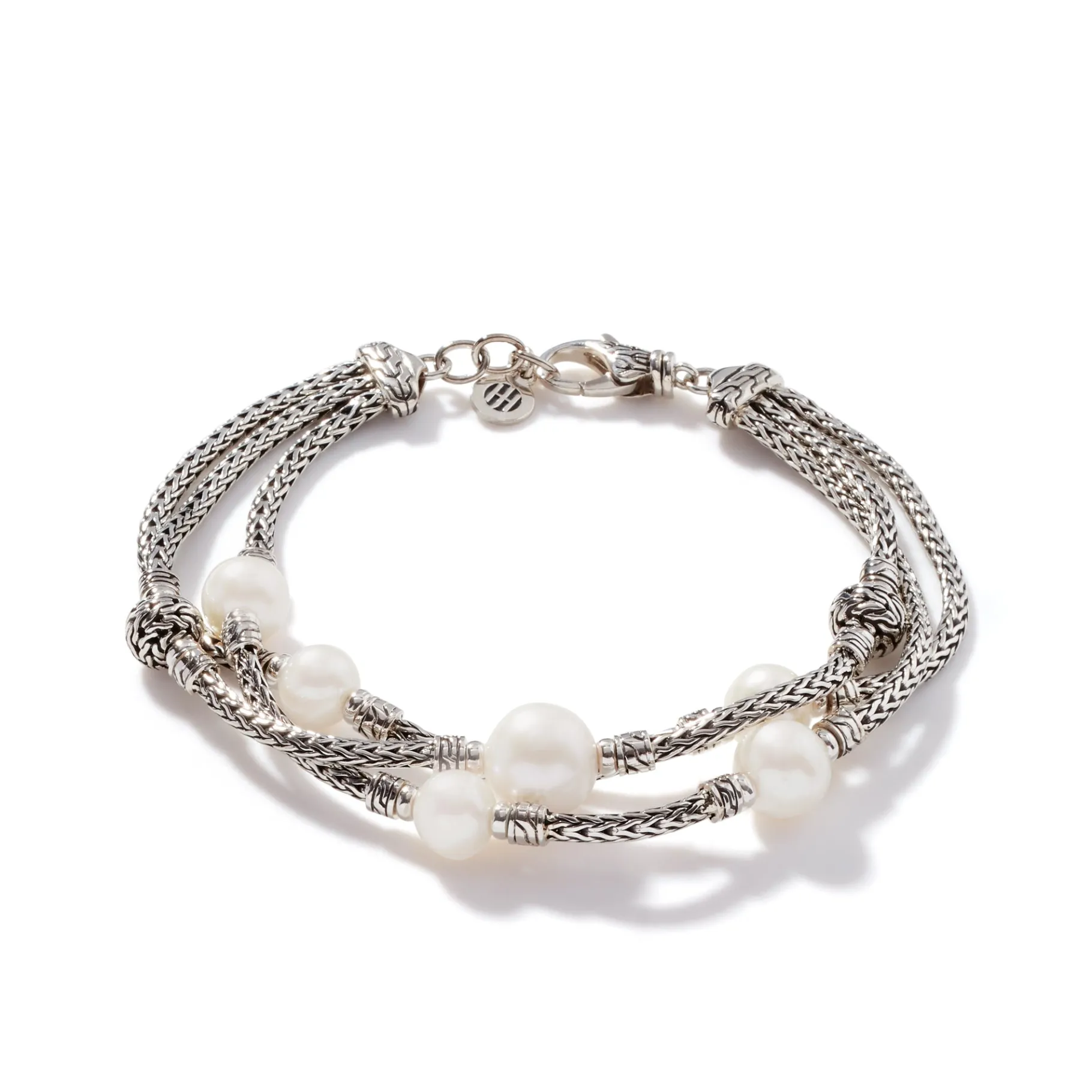 Women John Hardy Pearl Triple Row Bracelet, Sterling Silver