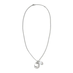 Women John Hardy Pebble Duo Necklace, Silver, Diamonds