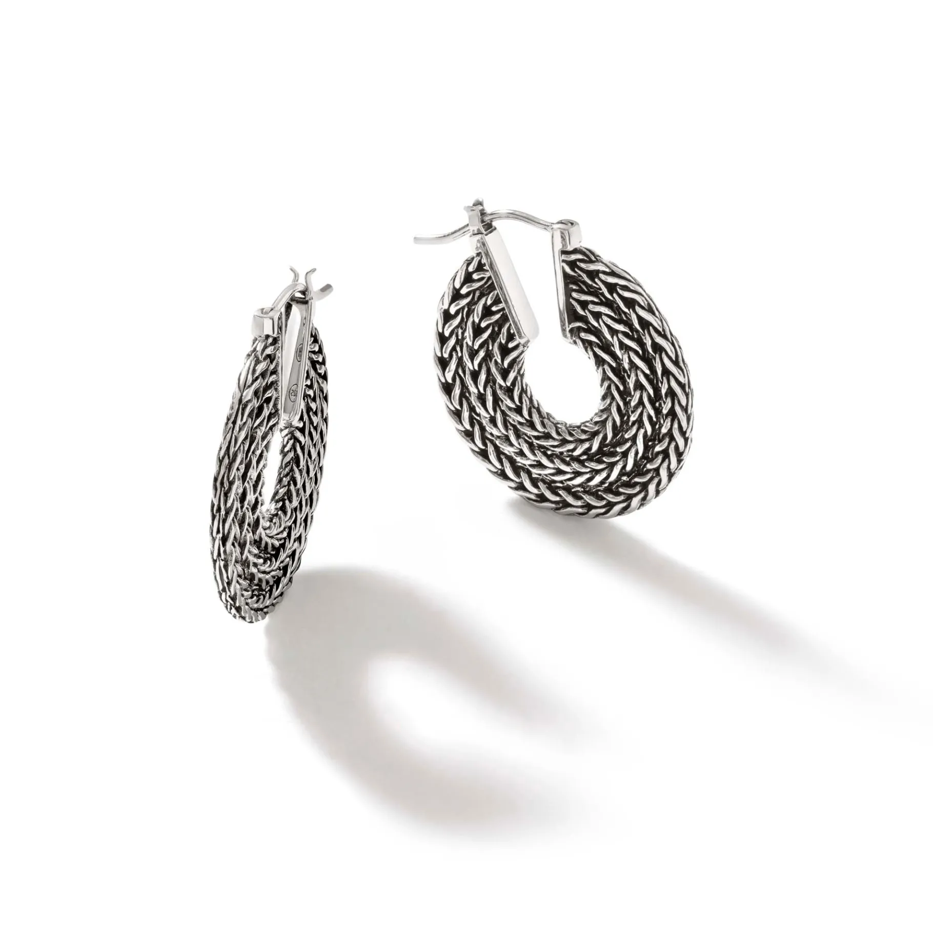 Women John Hardy Rata Chain Hoop Earrings, Sterling Silver