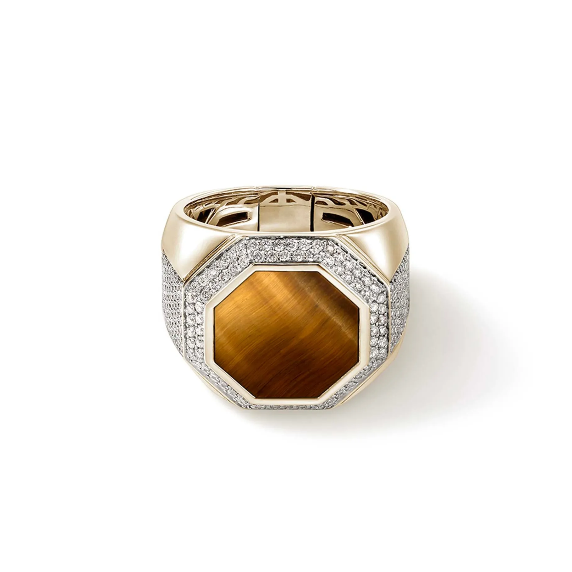 John Hardy Signet Ring, Gold, Diamonds
