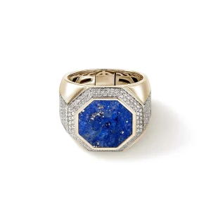 John Hardy Signet Ring, Gold, Diamonds