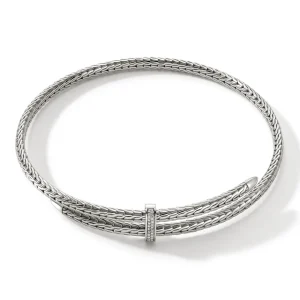 Women John Hardy Spear Coil Choker, Sterling Silver, Diamonds