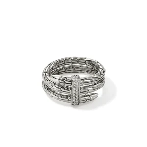 Women John Hardy Spear Ring, Silver, Diamonds, Wide