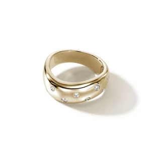Women John Hardy Surf Ring, Gold, Diamonds, Wide