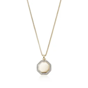 John Hardy Tag Necklace, Gold, Diamonds