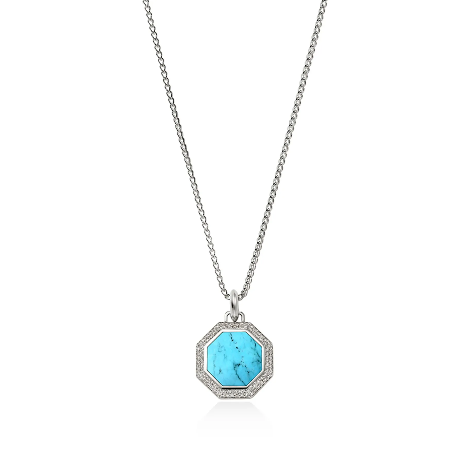 John Hardy Tag Necklace, Silver, Diamonds