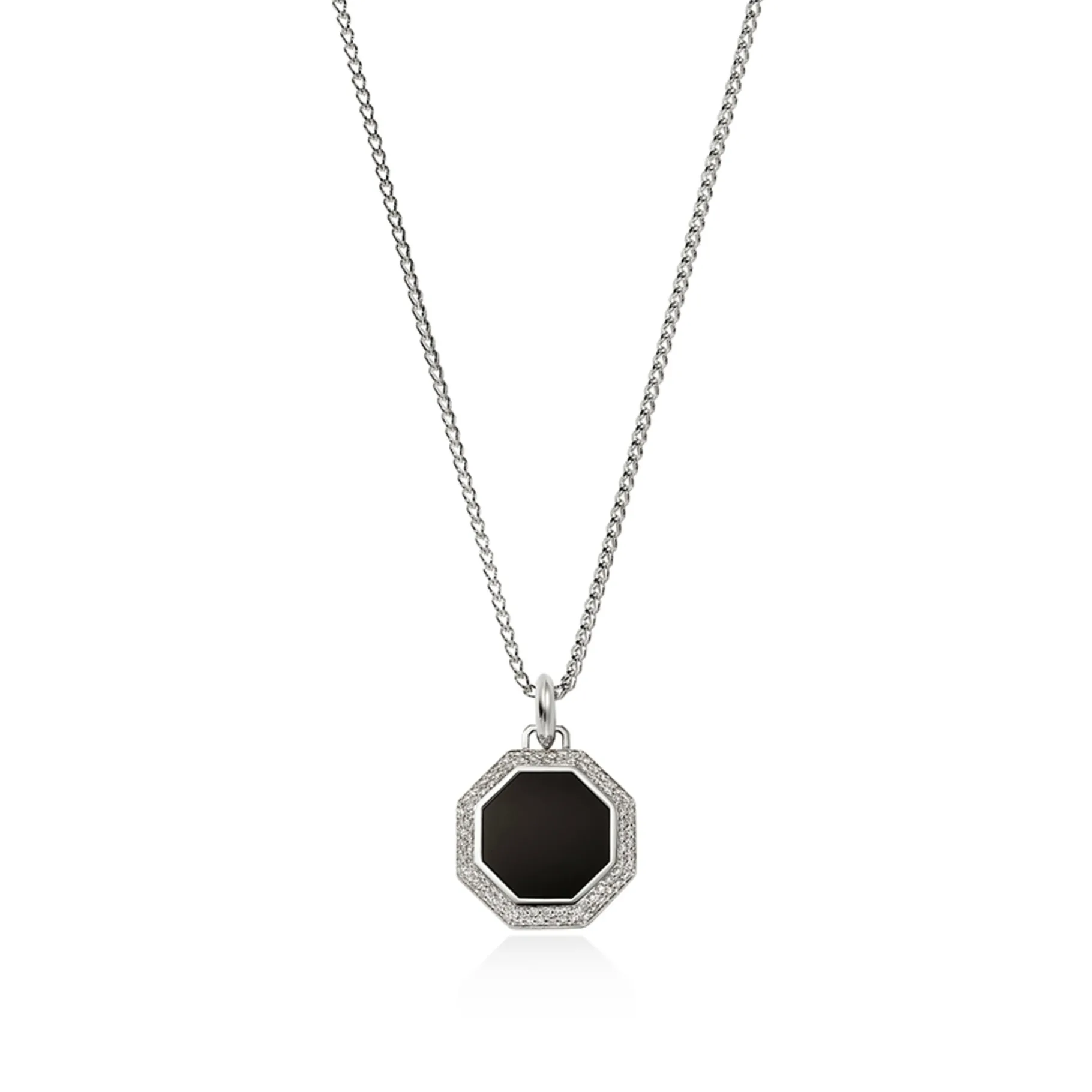 John Hardy Tag Necklace, Silver, Diamonds
