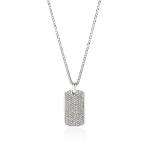 John Hardy Tag Necklace, Sterling Silver, Diamonds, 2MM